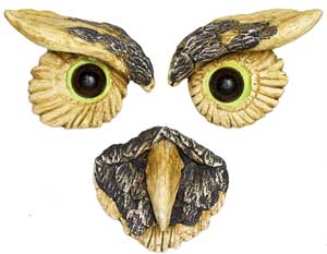 Owl Eyes and Beak Pieces Attach to Tree